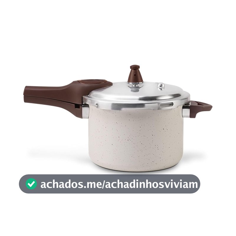 Brinox - Panela de Pressão 4,2L Antiaderente Ceramic Life com Fundo de Indução Pressure - Vanilla
