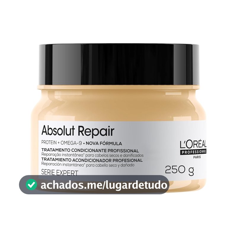 L'Oréal Professionnel Máscara Capilar Absolut Repair, Tratamento Capilar Proteico Para Nutrição Profunda, Hidrata, Repara Danos e Acrescenta Brilho, Para Cabelos Secos e Danificados