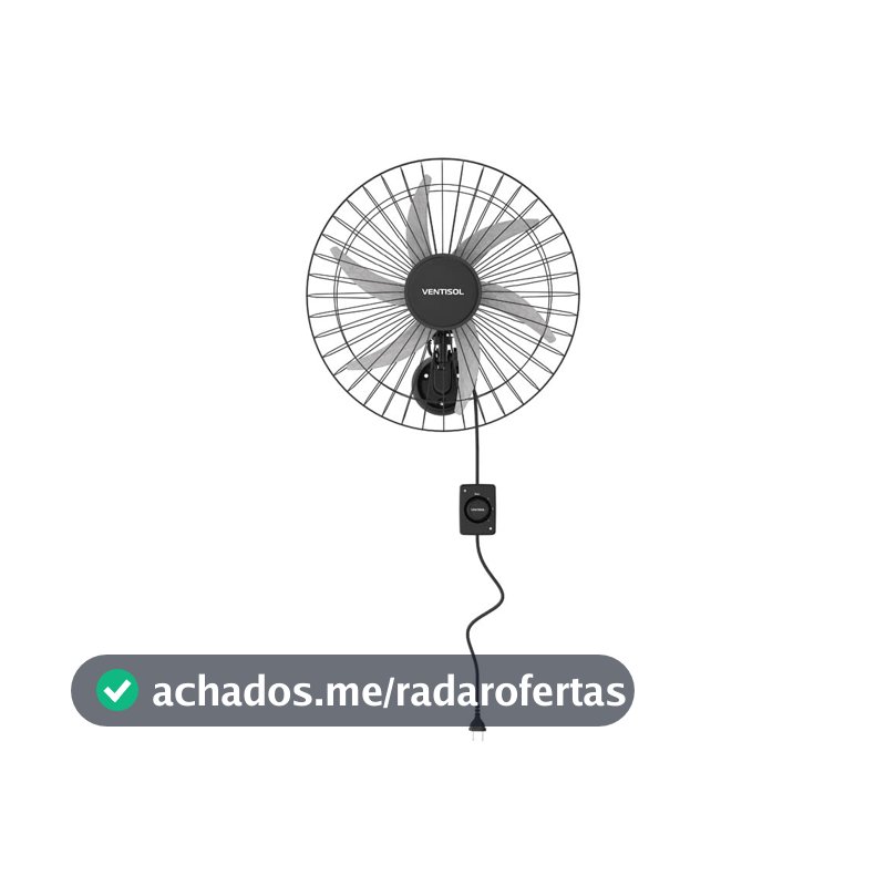 Ventilador de Parede Oscilante Steel 50cm Ventisol