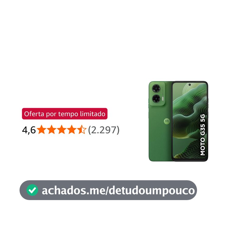 Smartphone Motorola Moto g35 5G - 128GB 12GB (4GB RAM+8GB Ram Boost) e Camera 50MP com AI NFC Tela 6.7" com Superbrilho - Verde