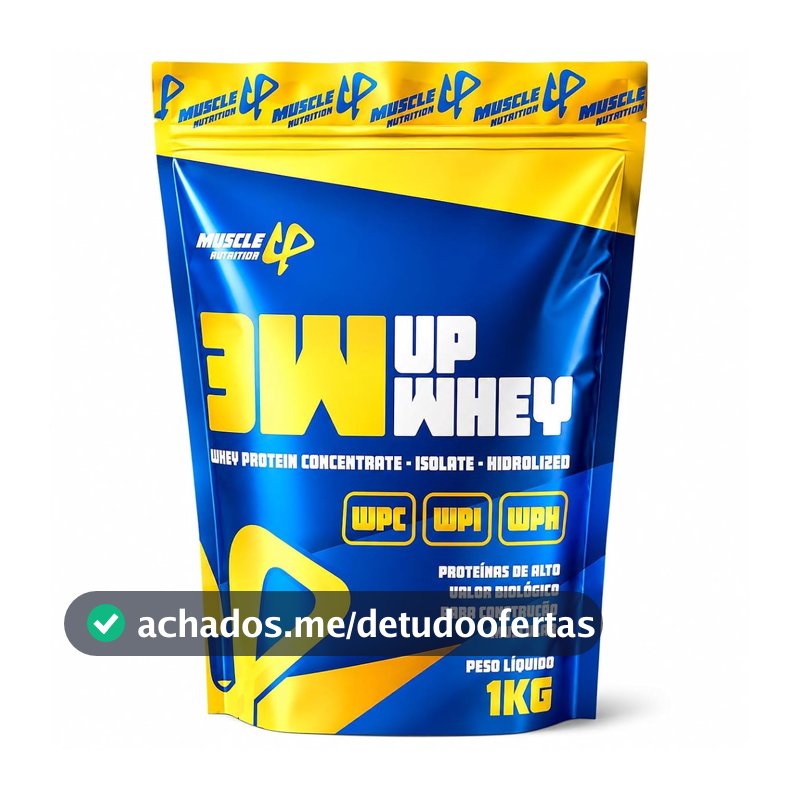 Whey Protein 3W 100% 24g De Proteína/Dose (30g) Baixo Carbo 1kg - Muscle Up