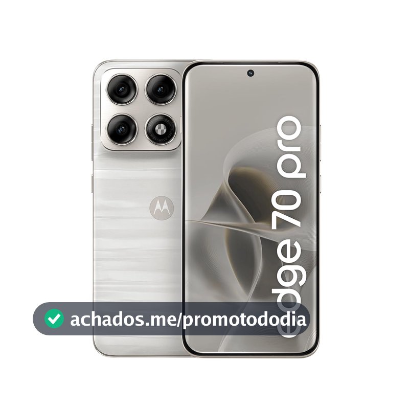 Smartphone Motorola Edge 70 PRO 5G - 512GB 12GB RAM+12GB Ram Boost, 4 câmeras de 50MP, Tela 1.5K extreme AMOLED 144Hz, Bateria 6500 mAh, IP68/IP69 - Branco