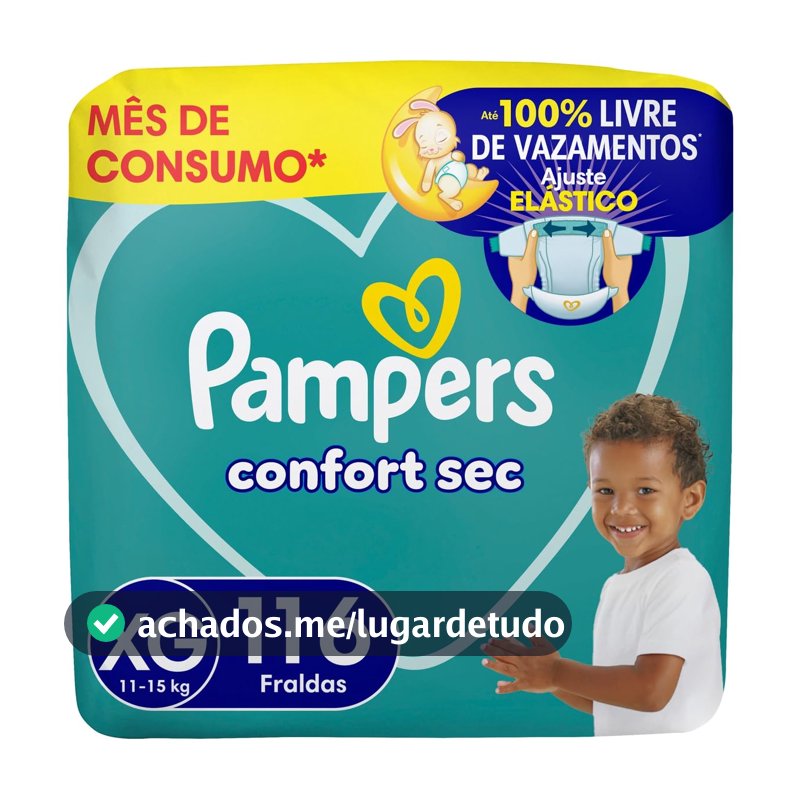 Fralda Pampers Confort Sec Tamanho XG 116 Unidades