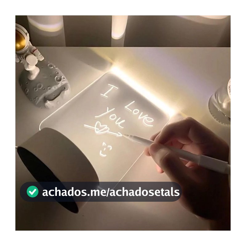 Luminaria De Mesa Com Tela Para Escrever Led Para Presente 3D Decoração