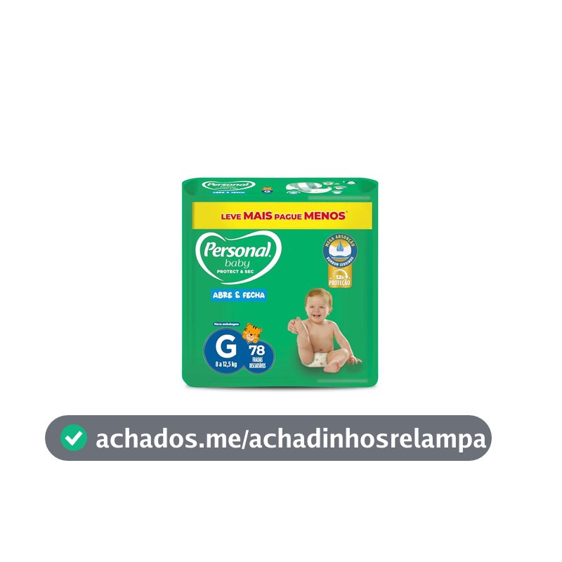 Fralda Personal Baby Protect & Sec Grande Promo - 78 Unidades