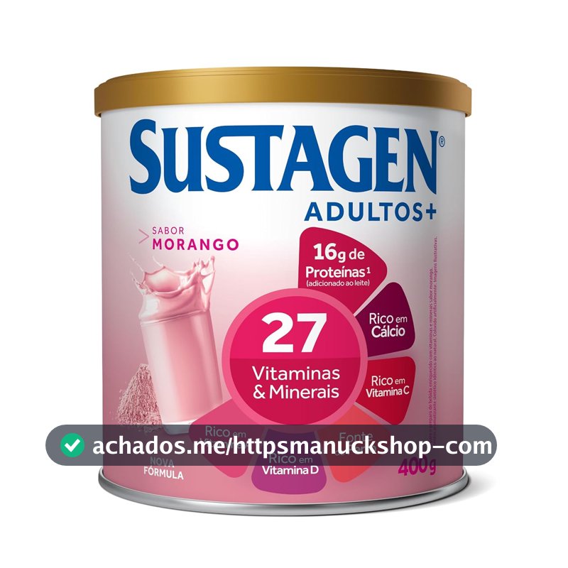 Sustagen N&E Complemento Alimentar Adultos+ Sabor Morango - Lata 400G