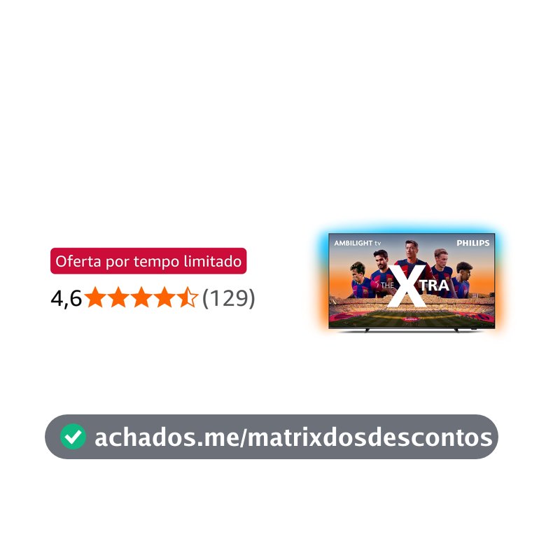 PHILIPS, Smart TV, The Xtra QD-Mini LED 65" 4K 120 Hz, 65PML9118/78, Ambilight, Google TV, P5, DTS Play-Fi, Freesync, Dolby Vision e Atmos, 40 WRMS