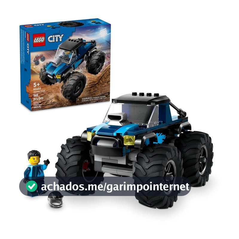 LEGO Set City Great Vehicles 60402 Monster Truck Azul 148 peças
