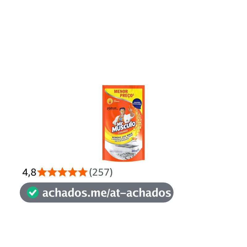 Mr. Músculo Desengordurante Cozinha Laranja, Refil Sachê 400ml