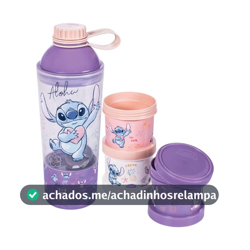Kit Presente Shakeira e Potes 3 em 1 Stitch, Plasútil