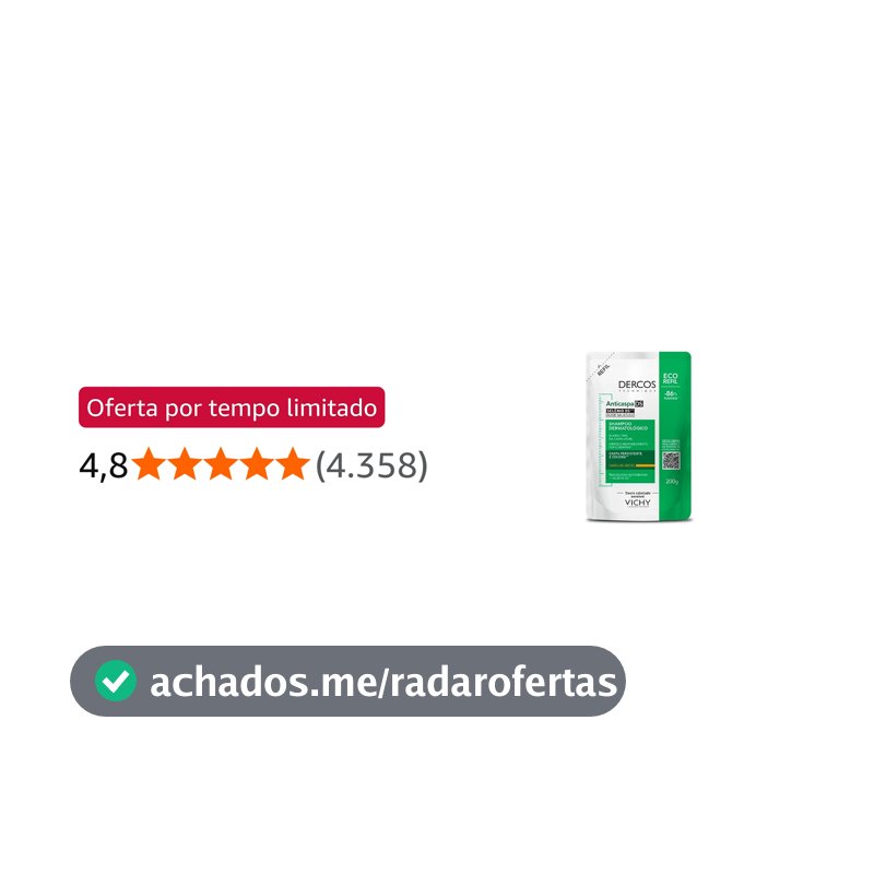 Vichy, Dercos Shampoo Anticaspa Intensivo para Cabelos Secos