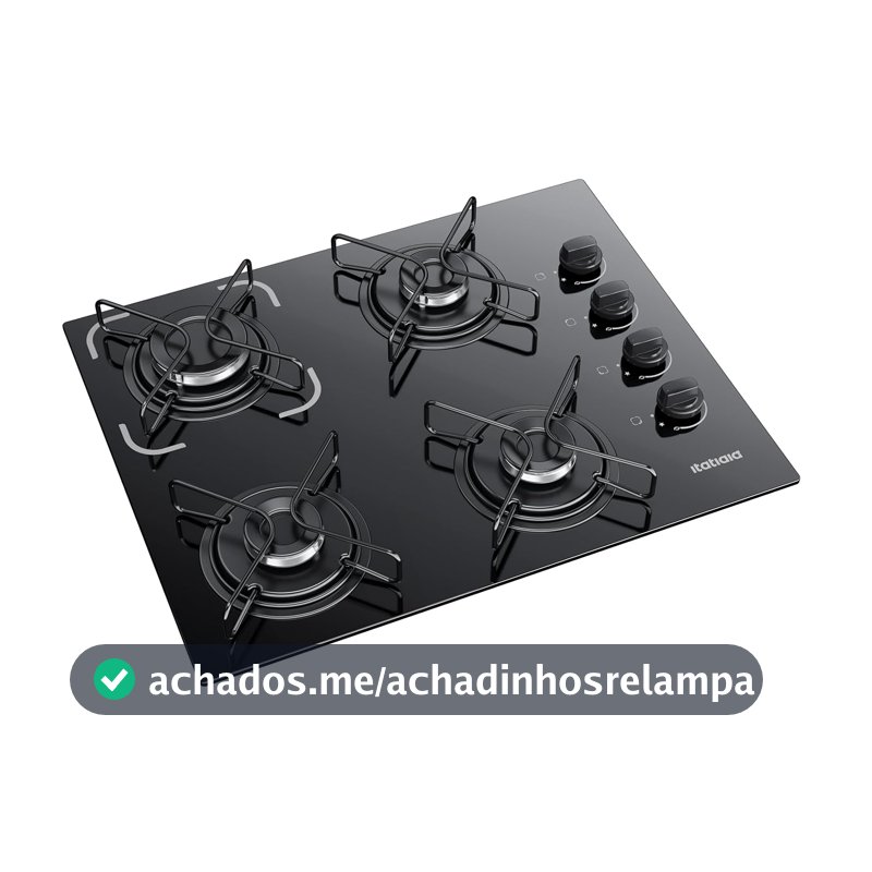 Cooktop 4 Bocas Itatiaia Essencial com Mesa de Vidro Temperado e Acendimento Automático Preto Bivolt