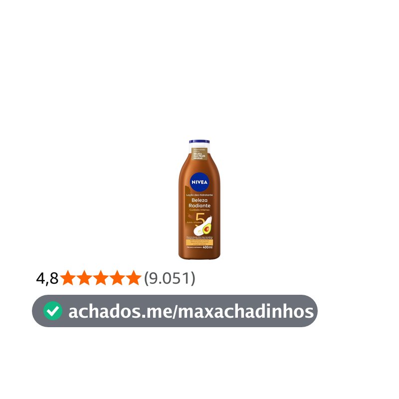 NIVEA Hidratante Desodorante Beleza Radiante Cuidado Intenso 400ml - Desenvolvido especialmente para a beleza da pele negra, ajuda na reparação das áreas ressecadas