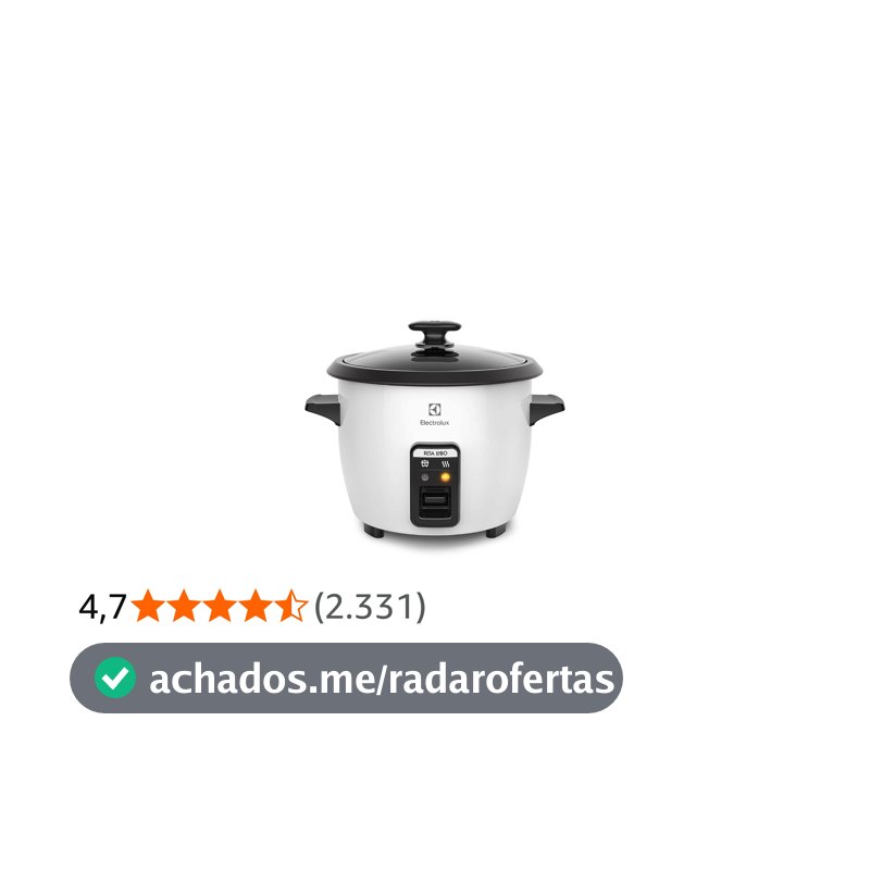 Electrolux Panela Elétrica vapor arroz capacidade 1,3L 7 xícaras manter aquecido panela removivel antiaderente tampa vidro RCB50 branca 220v por Rita Lobo