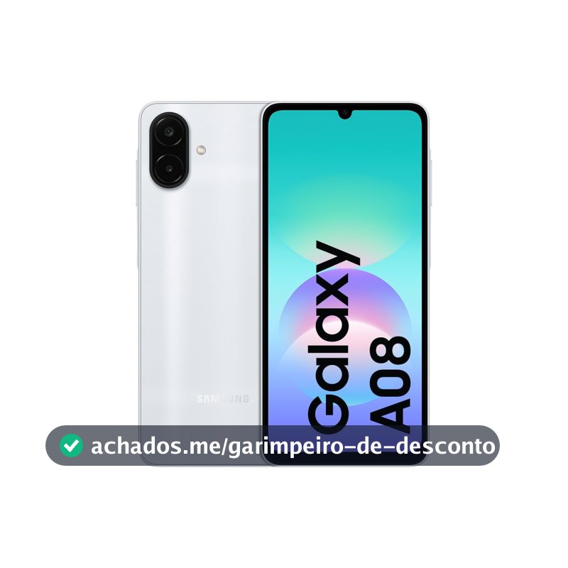 Celular Samsung Galaxy A08 128GB, 4GB RAM, 5.830mAh, 6,7" - Prata