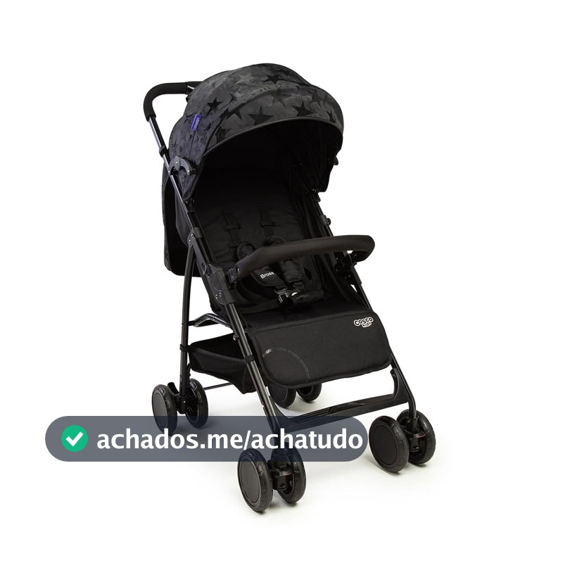 Carrinho de Bebê Cosco Kids, Bross, Preto Estrela