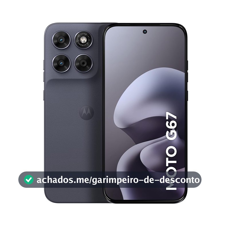 Smartphone Motorola Moto G67 5G - 256GB 4GB RAM + 8GB RAM Boost camera 50MP Sony Lytia 600, tela 1.5K extreme Amoled 120hz, ultrarresistente - Chumbo