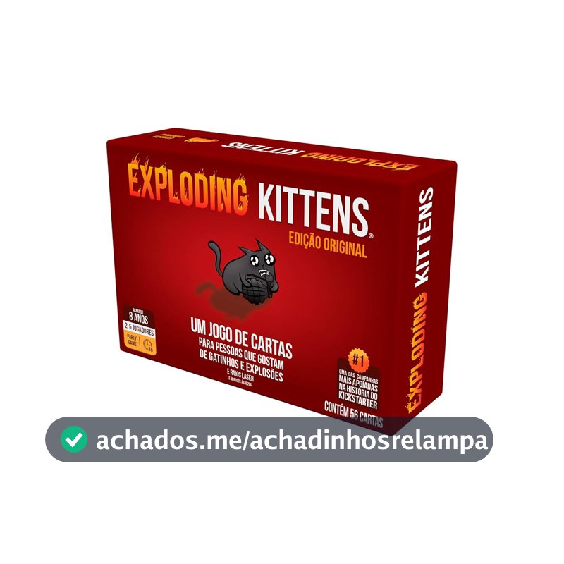 Asmodee, Exploding Kittens, Jogo de Cartas para 2 a 5 Jogadores