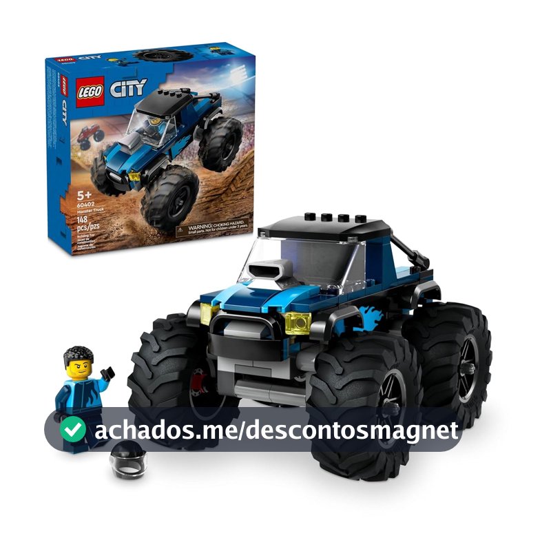 LEGO Set City Great Vehicles 60402 Monster Truck Azul 148 peças