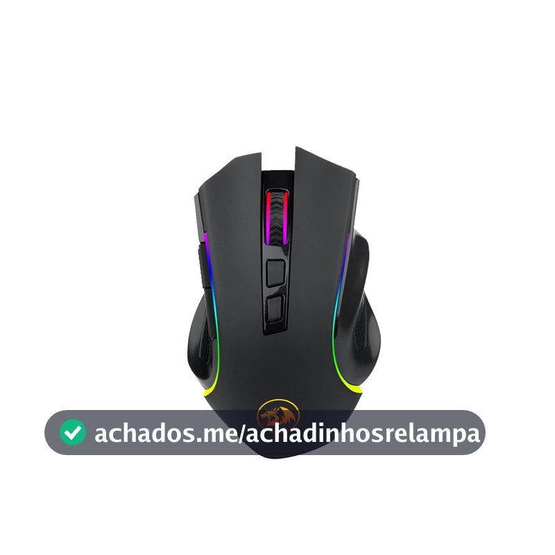 Mouse Gamer Redragon Griffin PAW3104 8000 DPI 1000Hz 8 Botões Programáveis USB-C RGB M602-KS V2 Preto