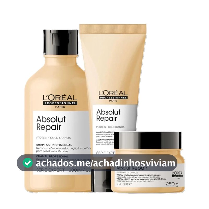 Kit L'Oréal Professionnel Serie Expert Absolut Repair Gold Quinoa Protein Hidra (3 Produtos)