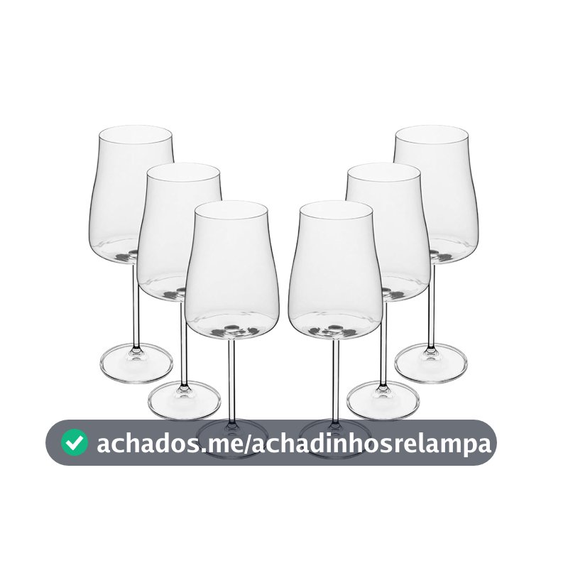 WOLFF - Conjunto 6 Taças de Cristal Ecológico Alex 600ml para Vinho