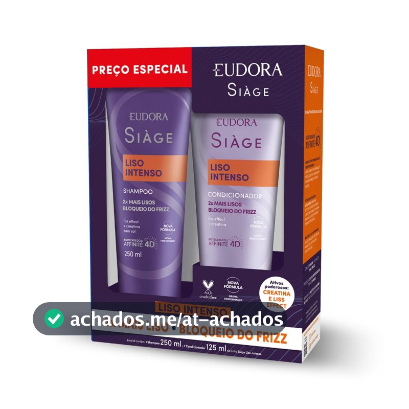 Eudora Siàge Promopack Liso Intenso Shampoo 250ml + Condicionador 125ml