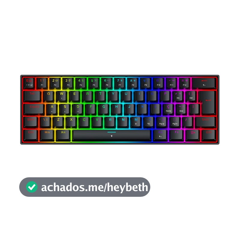 Teclado Magnético Gamer Redragon Fizz RGB Preto 60% Polling Rate 8K Rapid Trigger Switch Linear K617RGB-M