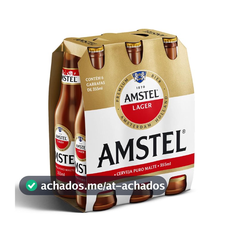 Amstel Cerveja Lager Puro Malte, Pack de 6 Long Neck 355ml