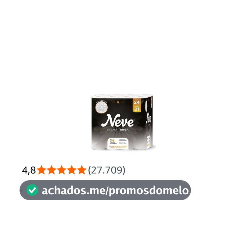 Papel Higiênico Neve Supreme Folha Tripla Leve 24 Pague 21 20 Metros