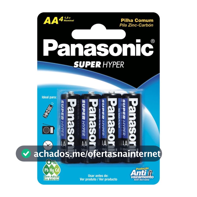 Pilha Panasonic Comum AA c/04 unidades