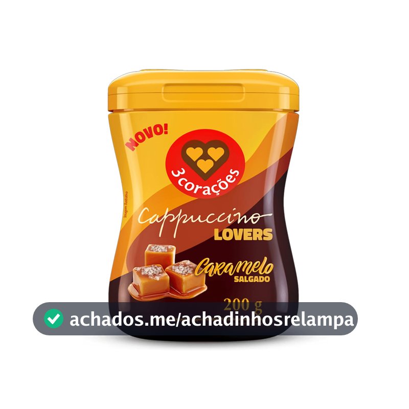 3 Corações Cappuccino Sabor Caramelo Salgado, 200g