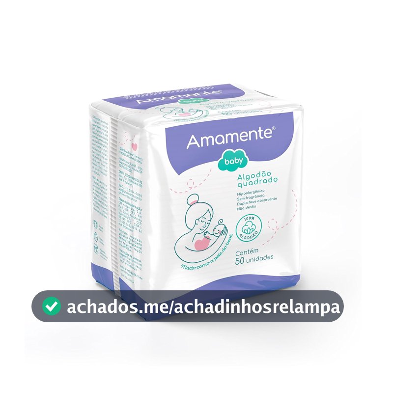 Algodão Quadrado Amamente® Baby 50 UN