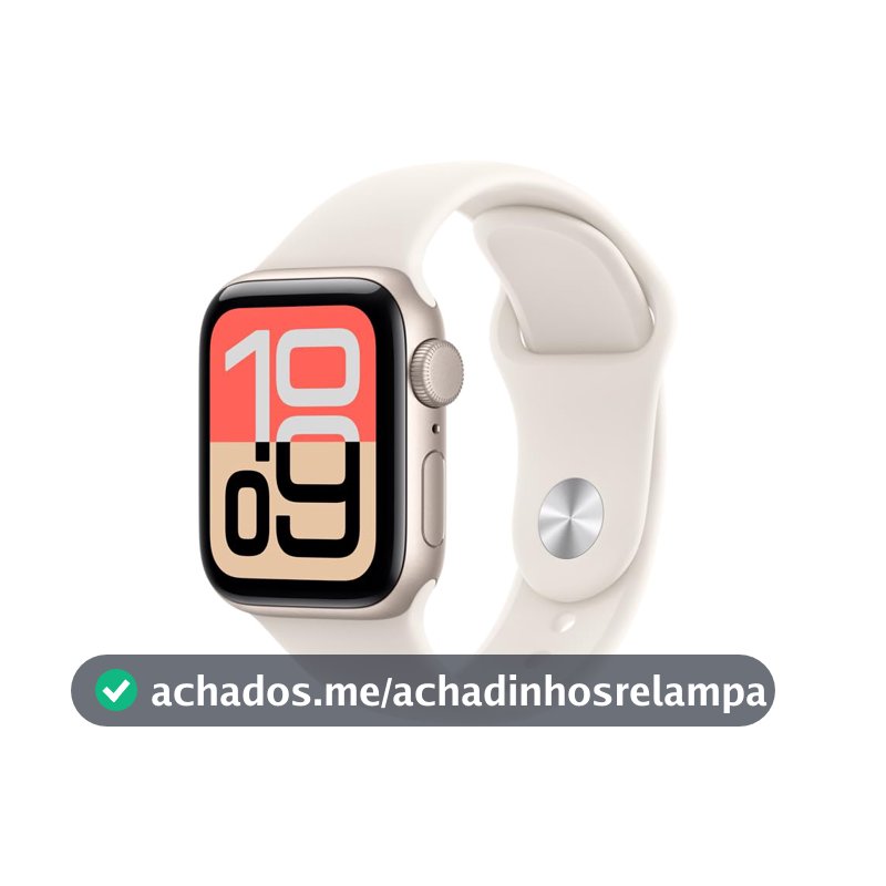 Apple Watch SE 3 GPS, Caixa em alumínio luz das estrelas de 44 mm com Bracelete desportiva luz das estrelas - M/G