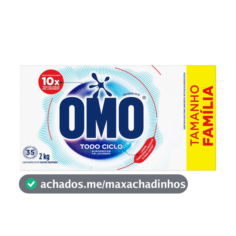 Lava-Roupas em Pó Omo Todo Ciclo Caixa 2kg