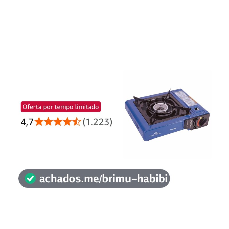 NTK, Fogareiro Frontier Em Aço Esmaltado Com Ignição Eletrônica Apoio De Panela, Chama Regulável, Dispensa Uso De Fósforos, Ideal Para Uso Diário, Camping, Trilha Ou Viagens, Prático E Econômico