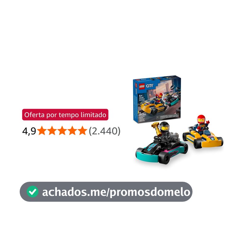 LEGO Set City Great Vehicles Carros de Karting e Pilotos 60400 (99 Peças)