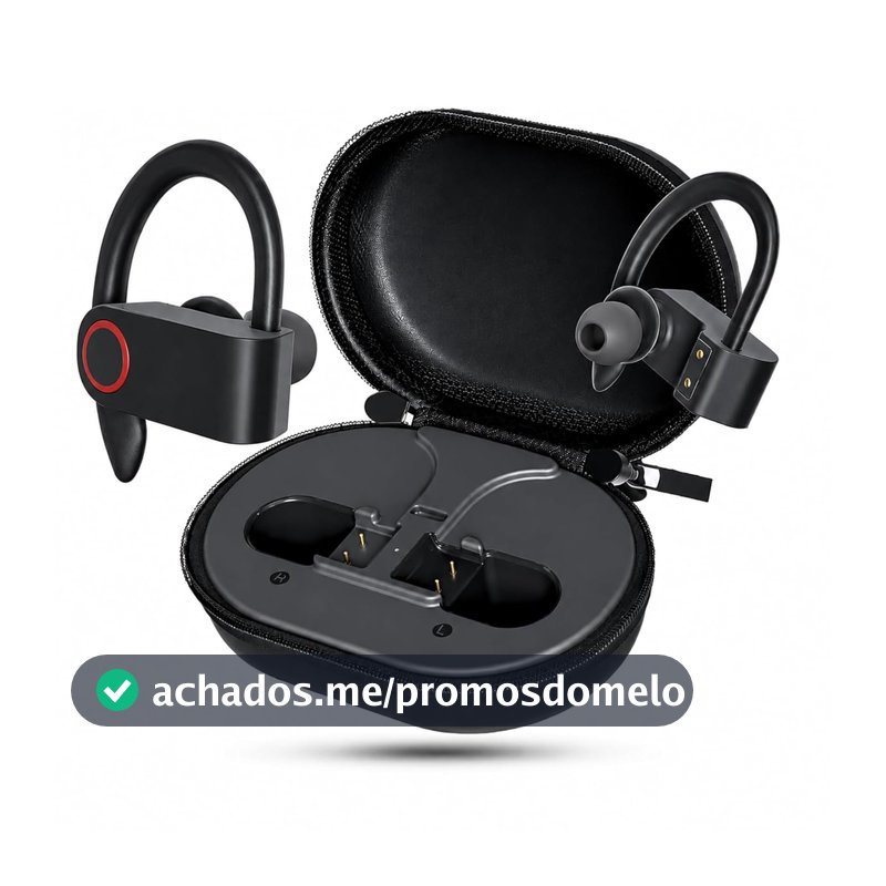 Fone De Ouvido Bluetooth ITBLUE 5.4 Esportivo Sem Fio, Prova D'Água IPX5, com Microfone, 30h De Bateria, com Gancho Ergonômico Para Corrida, Academia, Caminhada, Treino, Gamer