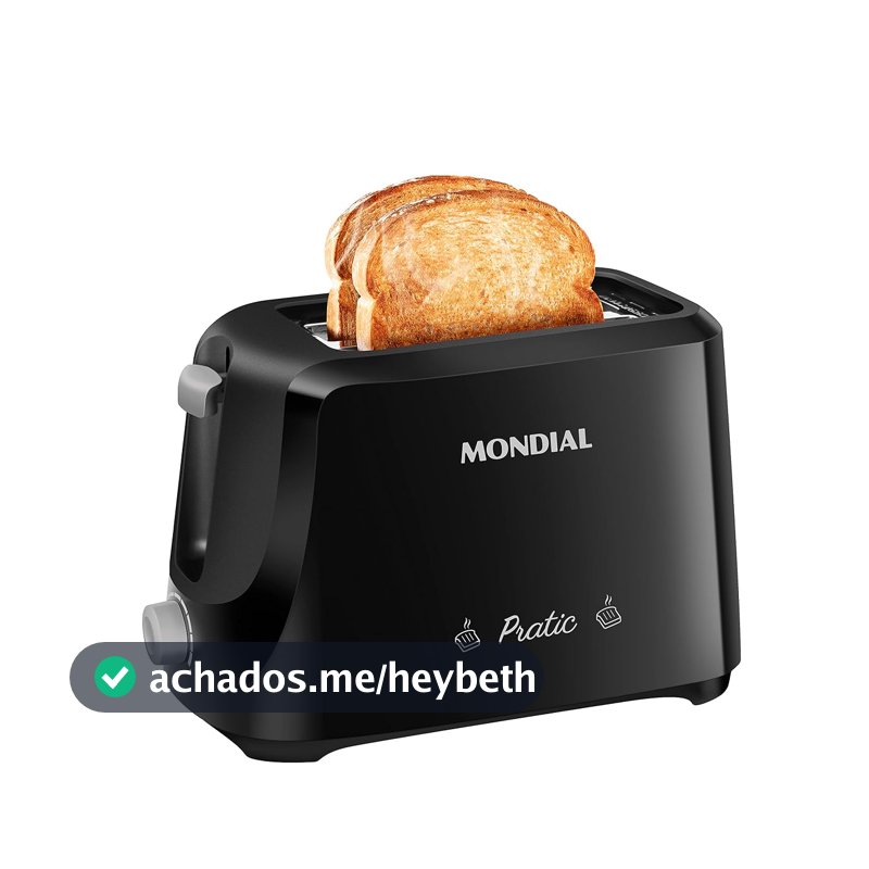 MONDIAL Tostador de Pães Pratic, Preto/Prata, 700W, 110V - T-18
