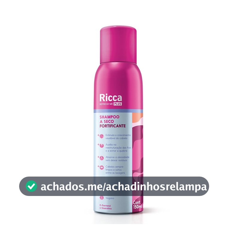 Ricca Shampoo a Seco Fortificante, Fragrância Frutada, 150ml