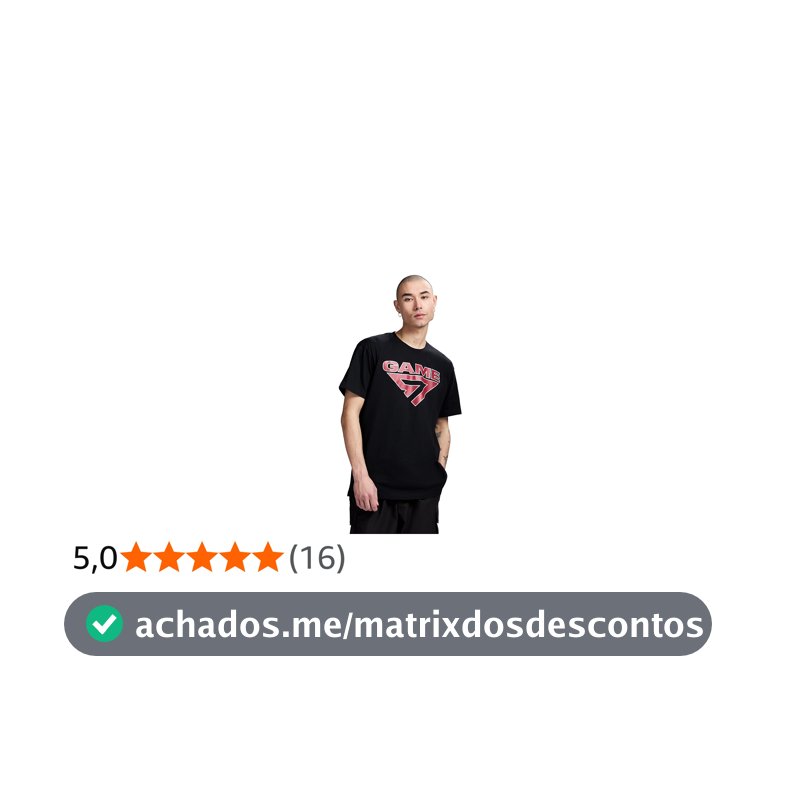 Game 7 Camiseta masculina de algodão e gola redonda e logotipo gráfico leve de manga curta