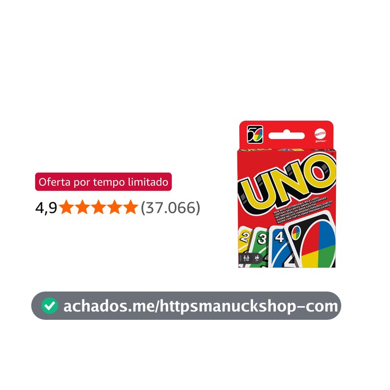 Kit de Cartas UNO Clássico Mattel com 108 7 Anos ou Mai, Multicolorido