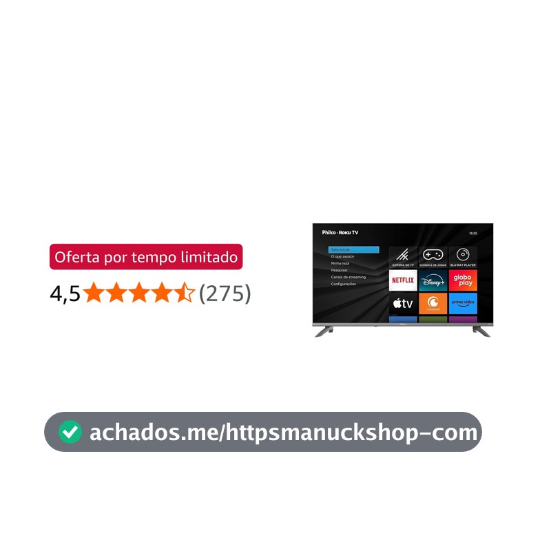 Smart TV 43" Philco Roku TV HDR10 Dolby Áudio