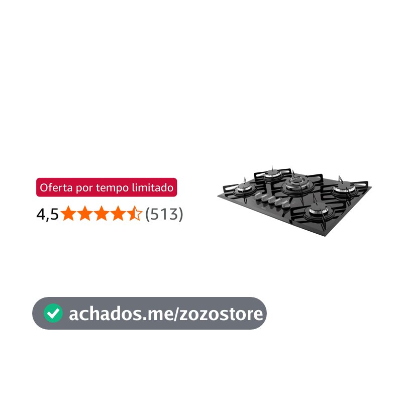 Cooktop Cook Chef Philco 5 Tripla Chama Preto Bivolt