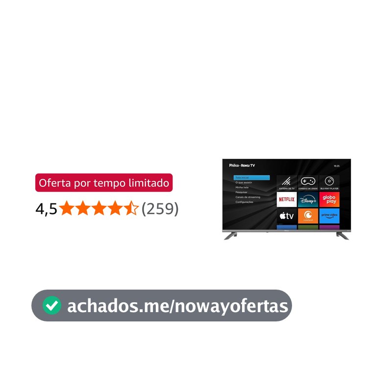 Smart TV 43" Philco Roku TV HDR10 Dolby Áudio