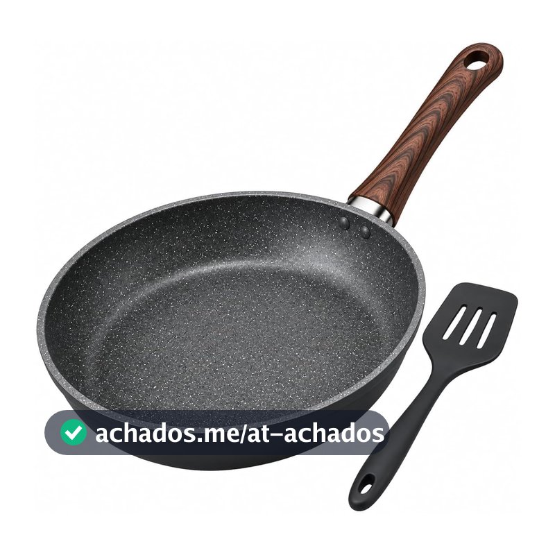 Frigideira Azul 24cm 1,5L com Revestimento Cerâmico Antiaderente, Cabo Soft Touch, Fundo para Indução, Gás, Elétrico e Cerâmico (Preto e Cinza)