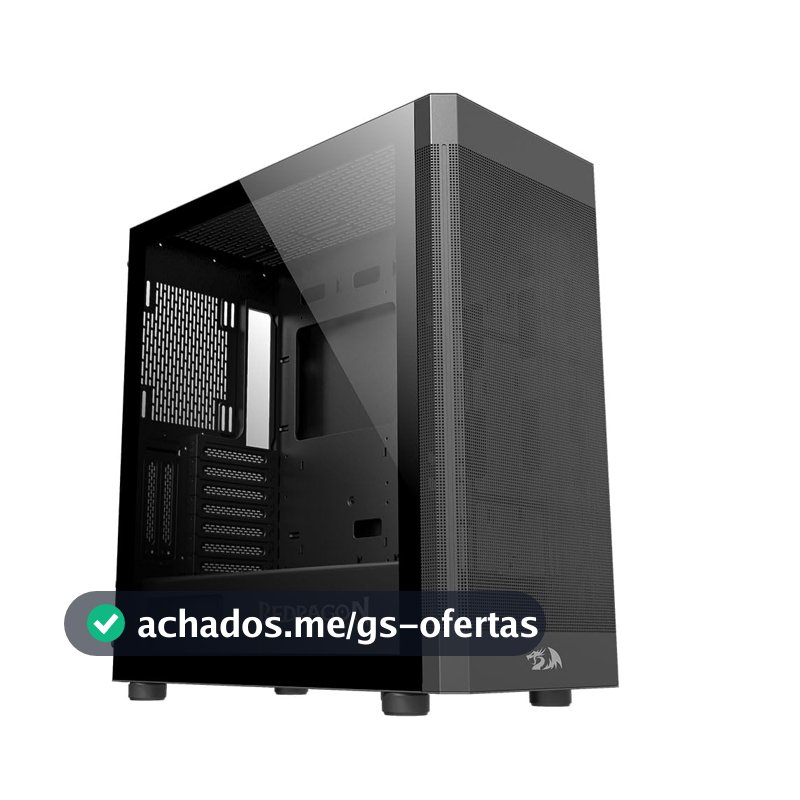 Gabinete Redragon AeroGlass Mid Tower Compatível ATX Micro-ATX Mini-ITX Preto CA-602B