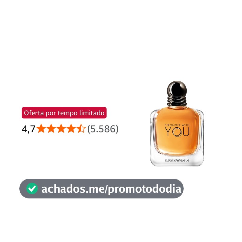 Armani Beauty, Stronger With You Eau de Toilette, Giorgio Armani Perfume Masculino, Fragrância Fougère Amadeirada com Notas Sálvia, Castanha, Baunilha e Lavanda