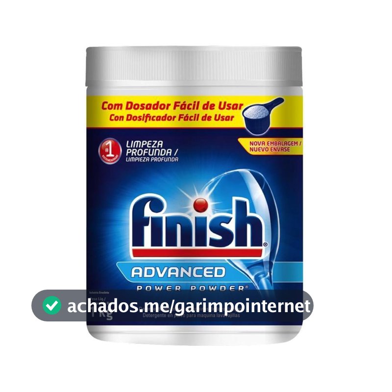 Finish Advanced Detergente para Lava Louças em Pó, Sabão Limpeza Profunda, 1kg
