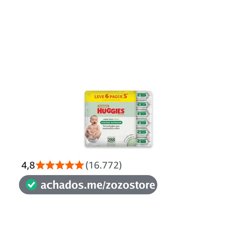 Lenços Huggies Higiene Superior Limpam 2x Mais 6 x 48 Un